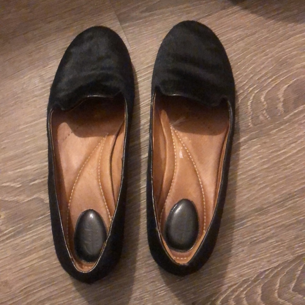 Clarks Artisan Indigo Valley Lounge Loafer Womens 10 Black Slip On Pony Hair
